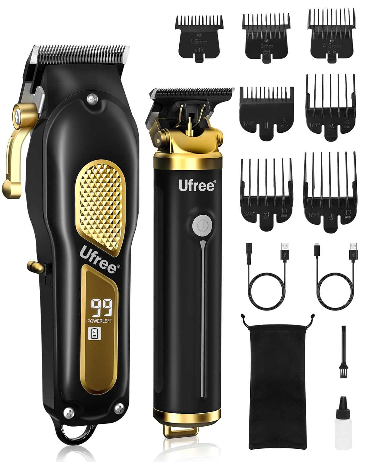 Ufree Hair Clippers for Men, Professional Clippers and Trimmers Set, Cordless Cl