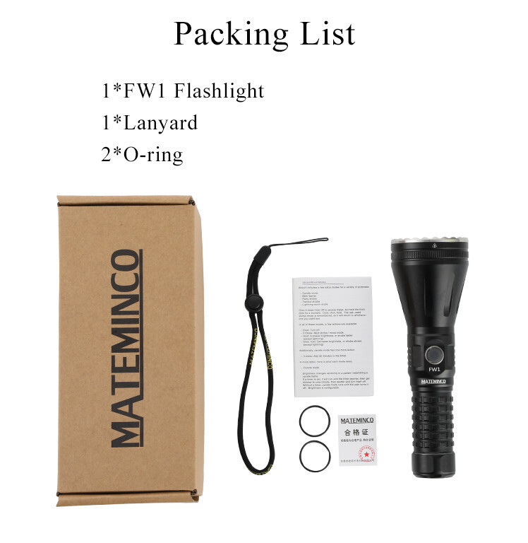 MATEMINCO FW1 2952 Meters Long Range LEP Spot Flashlight Searching