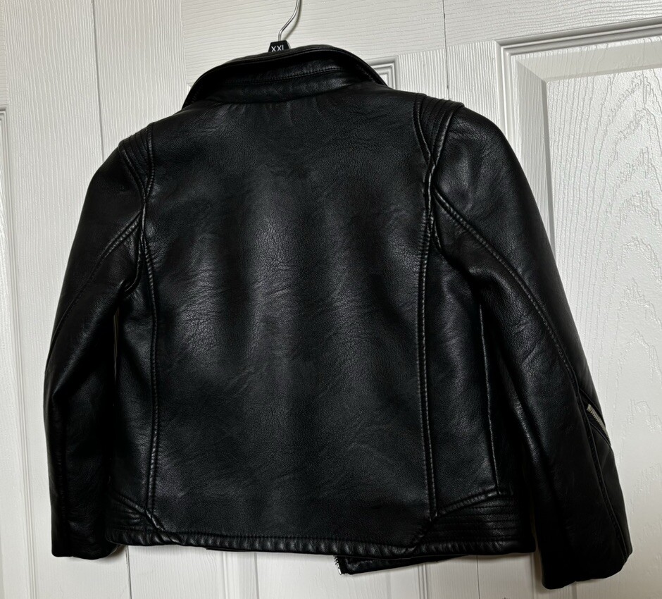 Zara Girls Faux Leather Biker Jacket Size 7 ~ 122cm EUC! | eBay