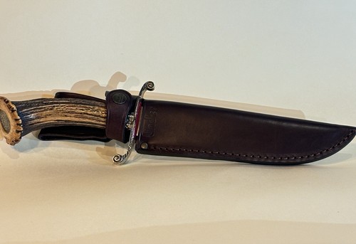Linder Classic Stag Crown Bowie Knife 206820 NOS Mint Solingen German Bone NIB - Picture 7 of 11
