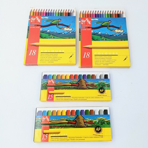 Caran d'ache Of Swisscolor Junior Water -Soluble Colour Pencils lot. 4 packs. N - Picture 1 of 4