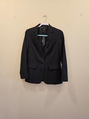 NWT Women's Talbots Wool Blend Blazer Black Size Classic Style