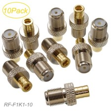 10-Pack F-Type Female to SMB Female 50-ohm Coax Antenna Adapters, RF-F1K1-10