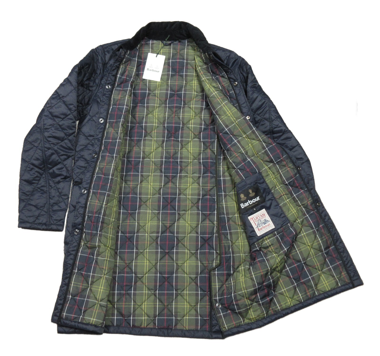 Barbour Men's Navy Heritage Long Liddesdale Quilted Jacket $350 image 5