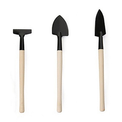 Mini Plant Garden Tools Wooden Handle Gardening Shovel Rake Spade 3 Pcs Set 90