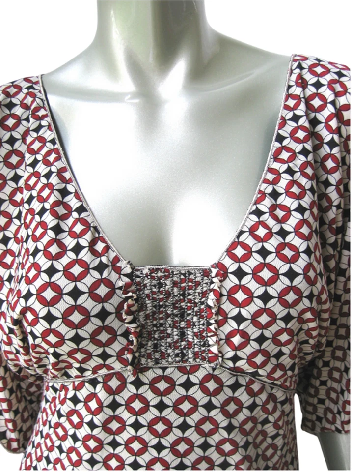 CA17 Max Studio NUEVA Blusa Prendas para el torso Para Mujer Cuello Profundo Borde Quemado Manga Kimono XS Foto 2 de 4