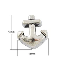 Wholesale Lot 50 Tibetan Silver Nautical Marine Ship Anchor European Spacer Bead