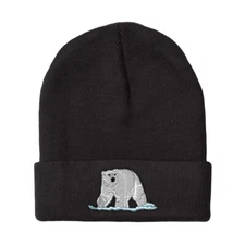 Beanies for Men Animal Wildlife Polar Bear Winter Hats Women Acrylic Skull Cap