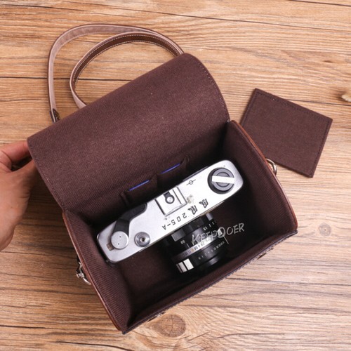 PU Leather Camera Bag Case For Fuji Canon M100 M10 Nikon Sony A7 A6400 Leica QP - Picture 14 of 22