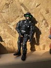 Vtg Lanard Corps Diver Frogman Shark Figure Military Guy Black Adventures Toy