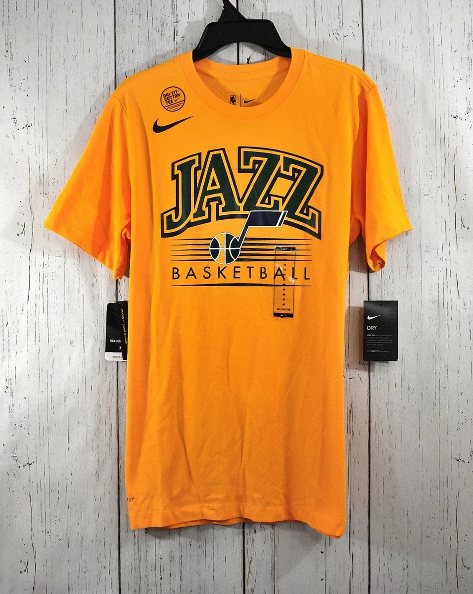 Mens Nike NBA Utah Jazz Essentials Dry Tee Yellow MEDIUM T-Shirt Basketball  NWT