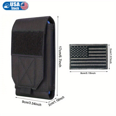 Tactical Molle Pouch Phone Case Single Layer Flag Design Molle Compatible
