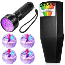 6 Pcs Ghost Hunting Equipment Kit Include 1 Emf Meter 1 UV Flashlight and 4 LED