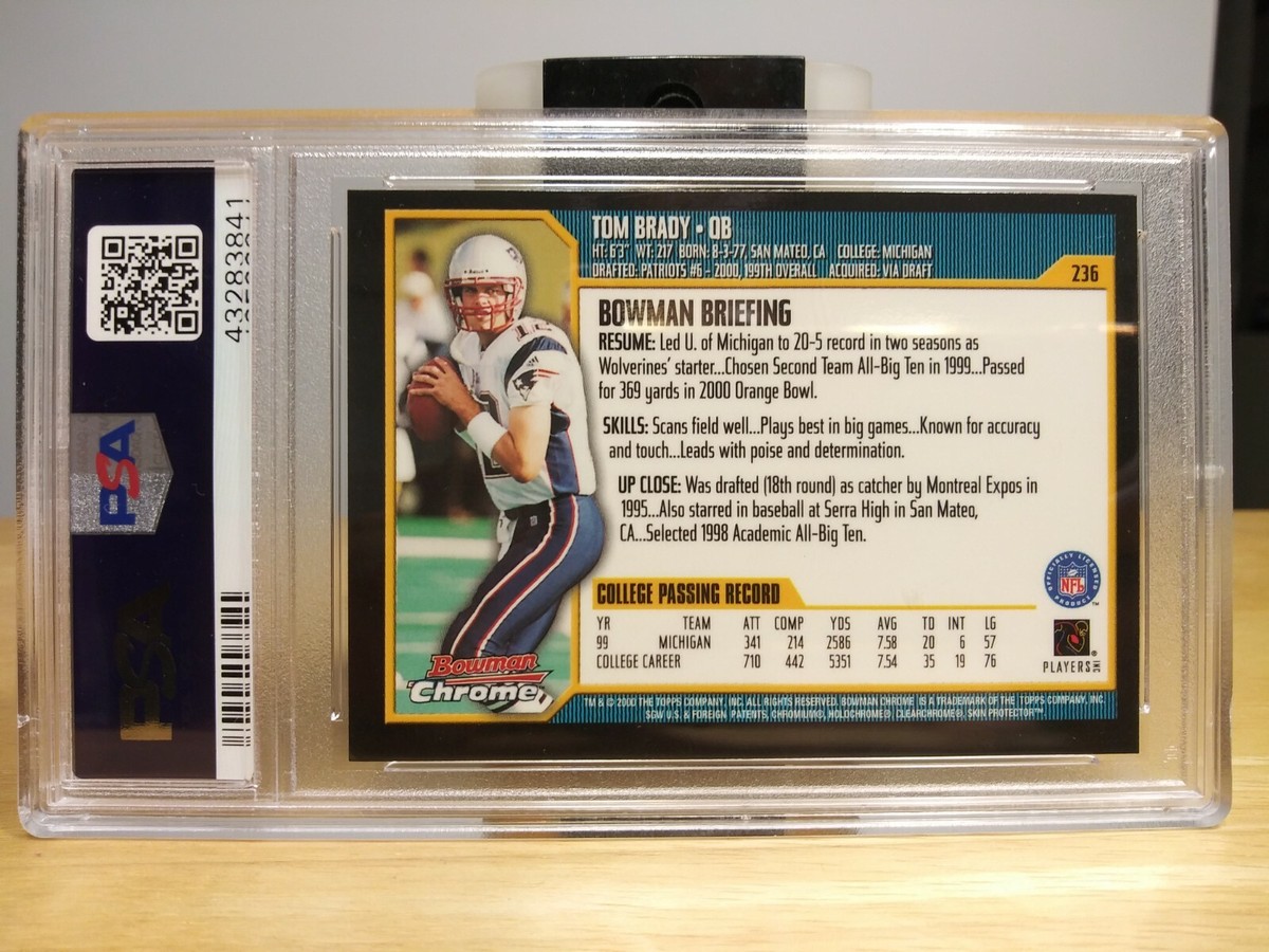 🔥🔥 2000 TOM BRADY Bowman Chrome Rookie Card Patriots #236 PSA