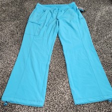 Cherokee Infinity Scrub Work Uniform Pants Size Large Petite, Blue Turquoise New