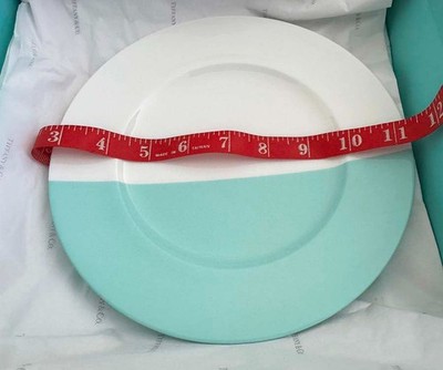 Tiffany & Co.* COLOR BLOCK DESSERT PLATE *Blue &White NEW nBox