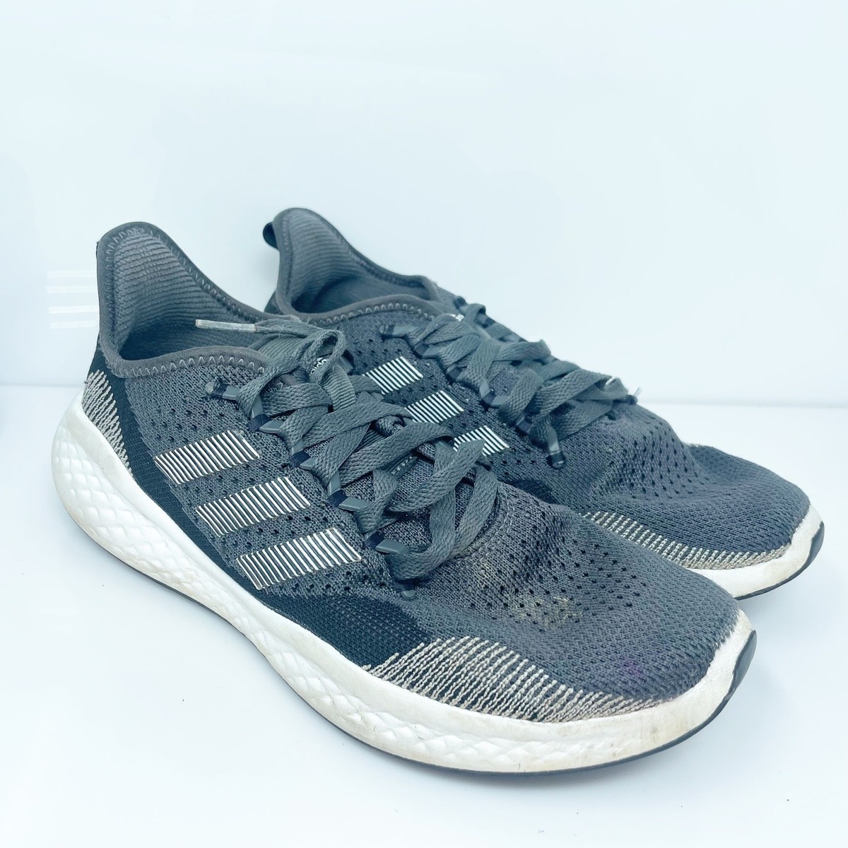 Adidas Mens Fluidflow 2.0 FZ1983 Gray Running Shoes Sneakers Size