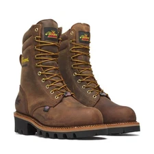 Thorogood Men 9.5 EEE Logger Series 9″ Brown Steel Toe Waterproof 804-3555