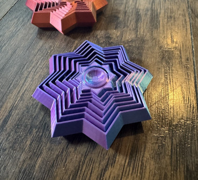 Purple 3D Printed Gradient Trippy 4D Lookalike Fidget Spinner