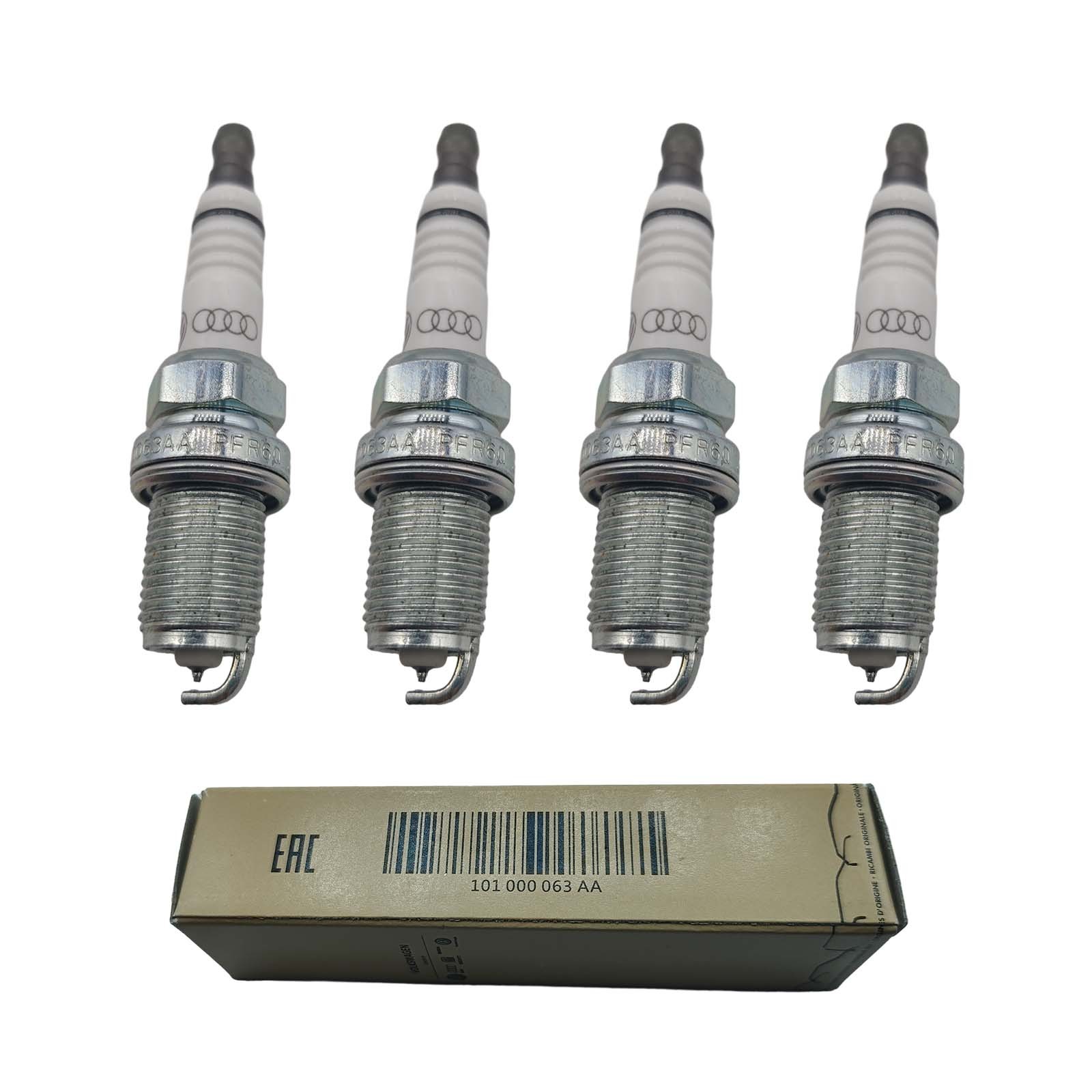 New Brands Set 4Pcs For Volkswagen Audi 101000063AA Spark Plugs