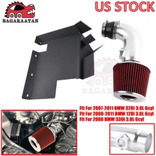 For BMW 128i 328i 07-11 / 330i 2006 3.0L Cold Air Intake System Kit +Heat Shield