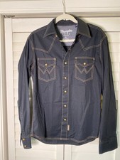 Wrangler Retro Premium Western Shirt, Men's Pearl Snap Up Collared Long Sleeve M