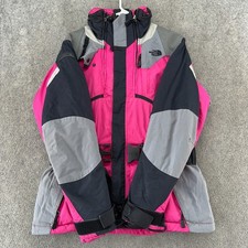North Face Steep Tech Jacket Womens Medium Pink Full Zip Parka Skii Puffer Coat