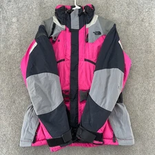 North Face Steep Tech Jacket Womens Medium Pink Full Zip Parka Skii Puffer Coat