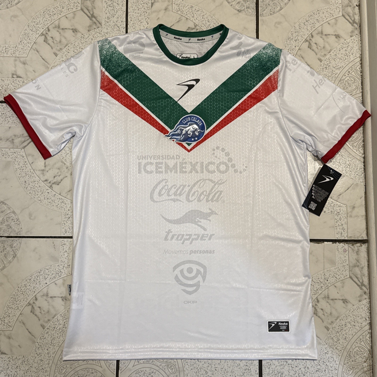 New Keuka Club Celaya F.C. Player Tricolor Jersey 2026 White Men’s Size XL