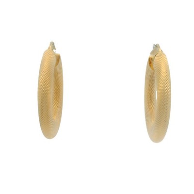 Vintage UnoAerre massive 18kt Gelbgold Florentiner Textur 1,3'' Creolen