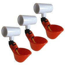  3 AUTOMATIC WATERER DRINKER CUPS  1/2" PVC TEE FITTING CHICKEN WATER POULTRY