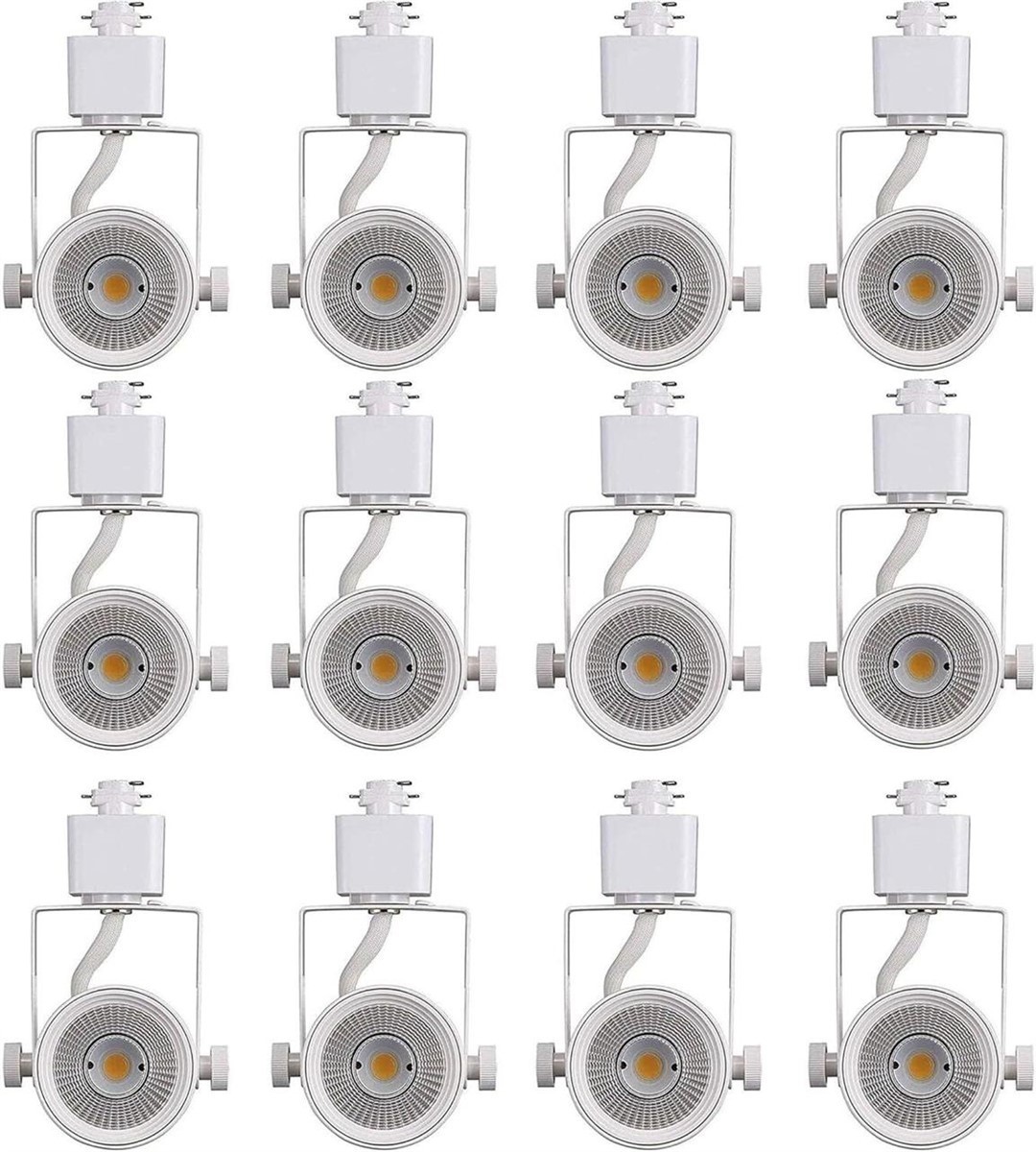 CLOUDY BAY 12-Pack LED Track Light Head 8W 3000K CRI90+ Dimmable Halo White