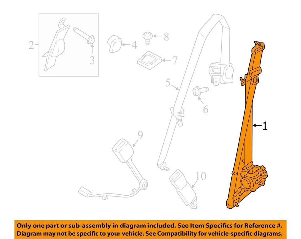 Cinturón de seguridad banco delantero 40/20/40 pasajero compatible con camioneta Ford F150 18-20 10315621 Foto 4 de 4