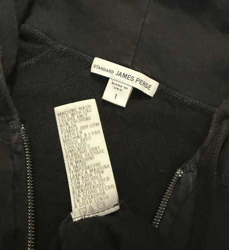 $225 JAMES PERSE Vintage French Terry Zip Up Hoodie Women 1/S Style WXA2884 EUC - Picture 12 of 14