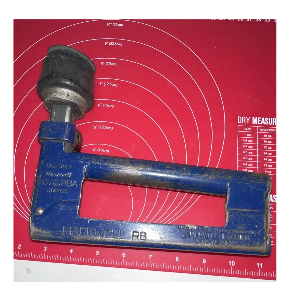 Markwell RB Schwerlast Hefter blau Metall Gummi manuell Bürowerkzeug - Bild 1 von 4