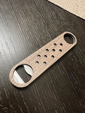 Walnut Wooden Handle Bottle Opener With Custom Laser Cut Font