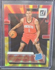 2022-23 Donruss Jabari Smith Jr. Holo Laser Red/Gold Rated Rookie #203 Rockets