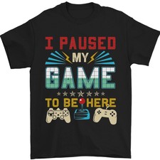 Pausé Mi Juego Para Estar Aquí Camiseta Gamer Para Hombre 100% Algodón