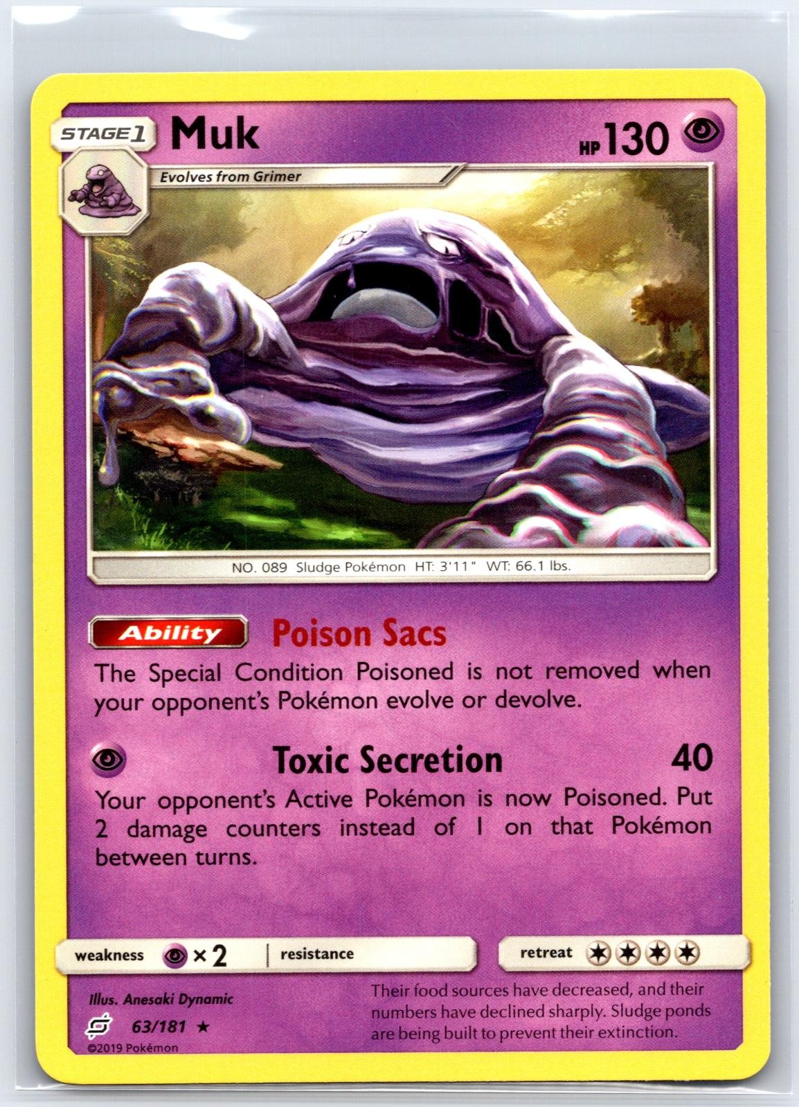 Muk 63/181 Rare Team Up Pokemon NM/M