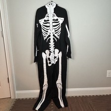Tipsy Elves Skeleton Costume ONE Piece Unisex Large Zip Up Heavy Halloween Goth