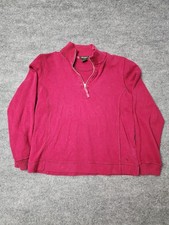 Eddie Bauer Womens Small Pink Quarter Zip Mock Neck Pullover Sweatshirt