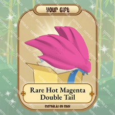 Animal Jam Classic AJC  Rare Hot Magenta Double Tail READ DESCRIPTION 