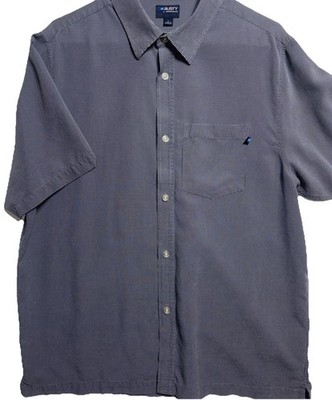 Rusty Short Sleeve Button Up Men s Large Black & White Checkered