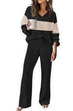 Two Piece Sets for Women Loose Fit Fall Fashion Sweater Pant Sets Travel Outf...
