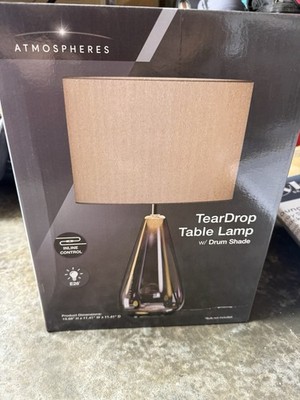 Techno Labs Atmosphere LED Clear Glass Table Lamp with Linen Shade 20'' 9531HD
