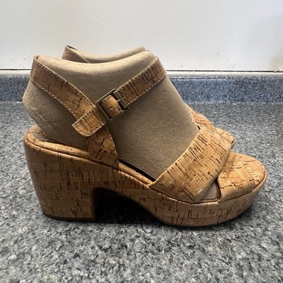 Korks by Kork-Ease Calda Sandals Platform Wedges Cork Brown | Women s Size 10