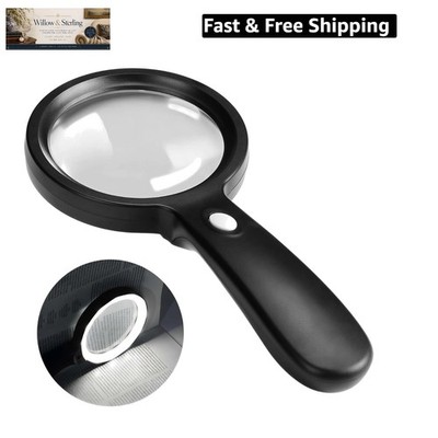 Magnifying Glass with Light, 3X Handheld Large Magnifying Glass 12 LED Illumi...