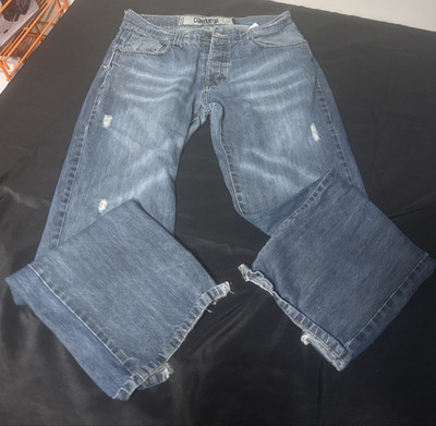 Company 81 Jeans Mens 36x34 Blue Spencer Straight Classic Distressed Light Wash