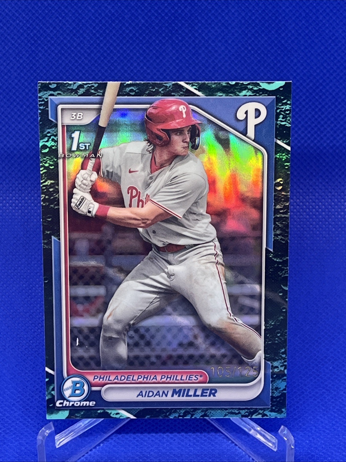 Aidan Miller 2024 1st Bowman Chrome Aqua Lunar Crater /125 BCP-27