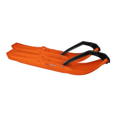 Pair of Orange C&A Pro [MTX] 8'' Snowmobile Mountain/Trail Skis W/Black C&A Loops